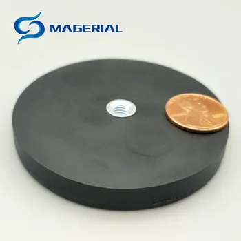 2-4pcs NdFeB Magnetov Disk iz Gume Prevlečene s Premerom 43/66/88 mm z Žensko Ravno Nit LED Luči Holding Močnim Neodymium Magnetom