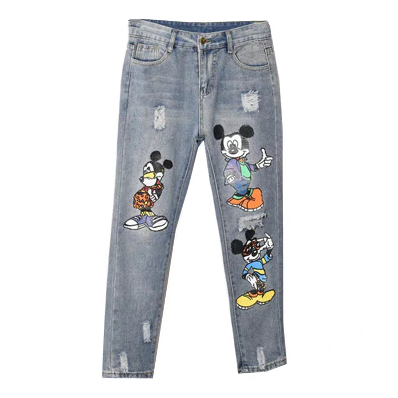 انفصال تكملة ريشة  Disney plus velikost jeans za ženske poletje visoko pasu vezenje mickey  mouse mehko traper hlače modre seksi dame dolge hlače nakup > Dna ~  Majazamlade.si